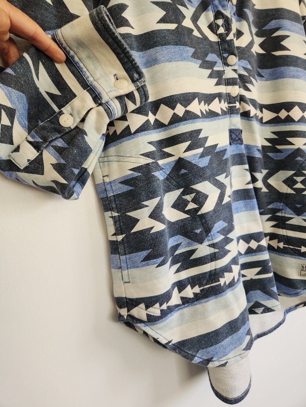 Kimes Ranch Blue Aztec-Print Pullover Sweater - Picture 5 of 7